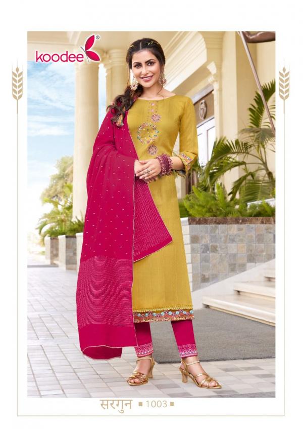 Koodee Sargun 1 Fancy Wear Viscose Kurti Pant With Dupatta Collection